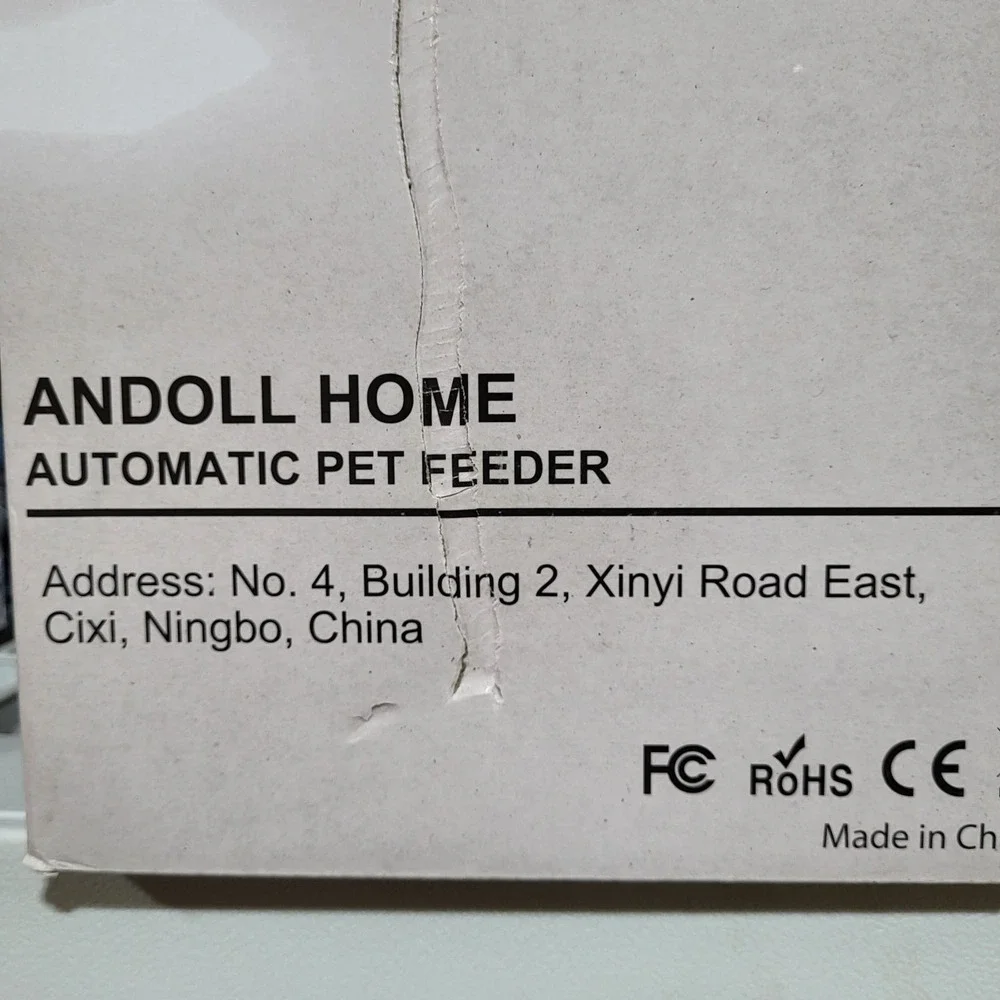 Andoll Home Automatic Pet Feeder White FT-7-A Programmable Digital Timer Cat Dog